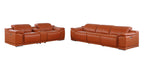 9762 Divanitalia 6-Piece Modular Power Reclining Sofa and Console Loveseat Set with 5 Power Recliners in Top Grain Italian Leather - Camel - SKU 9762-CAMEL-6.5-HT - view 3