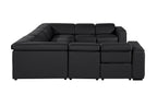 1224 Divanitalia 8-Piece U-Shaped Sectional Sofa in Top Grain Italian Leather with 4 Power Recliners & Power Headrests