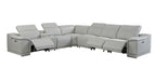 9762 Divanitalia 7-Piece L-Shaped Top Grain Italian Leather Sectional Sofa with 3 Power Recliners