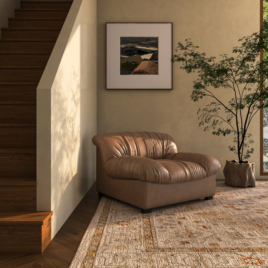 Halston Lounge Chair Tan Leather