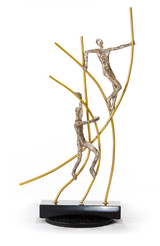 SZ0238 Modern Bronze Acrobats - Poles Sculpture