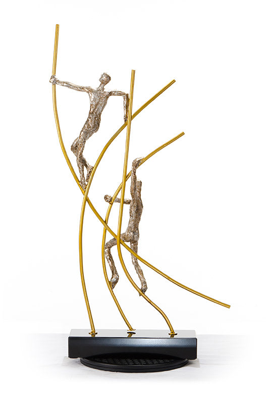 SZ0238 Modern Bronze Acrobats - Poles Sculpture