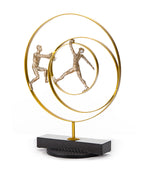 SZ0240 Modern Bronze Acrobats - Rings Sculpture