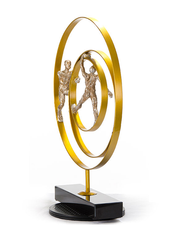 SZ0240 Modern Bronze Acrobats - Rings Sculpture