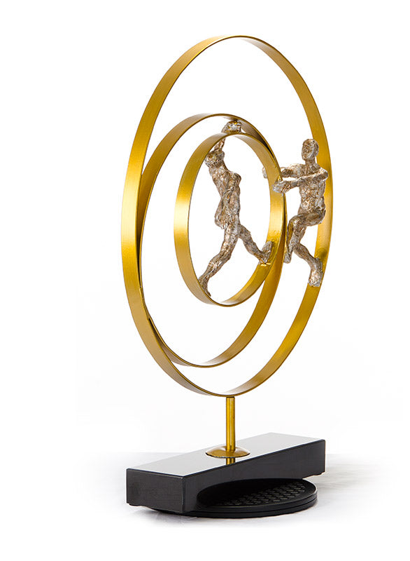 SZ0240 Modern Bronze Acrobats - Rings Sculpture