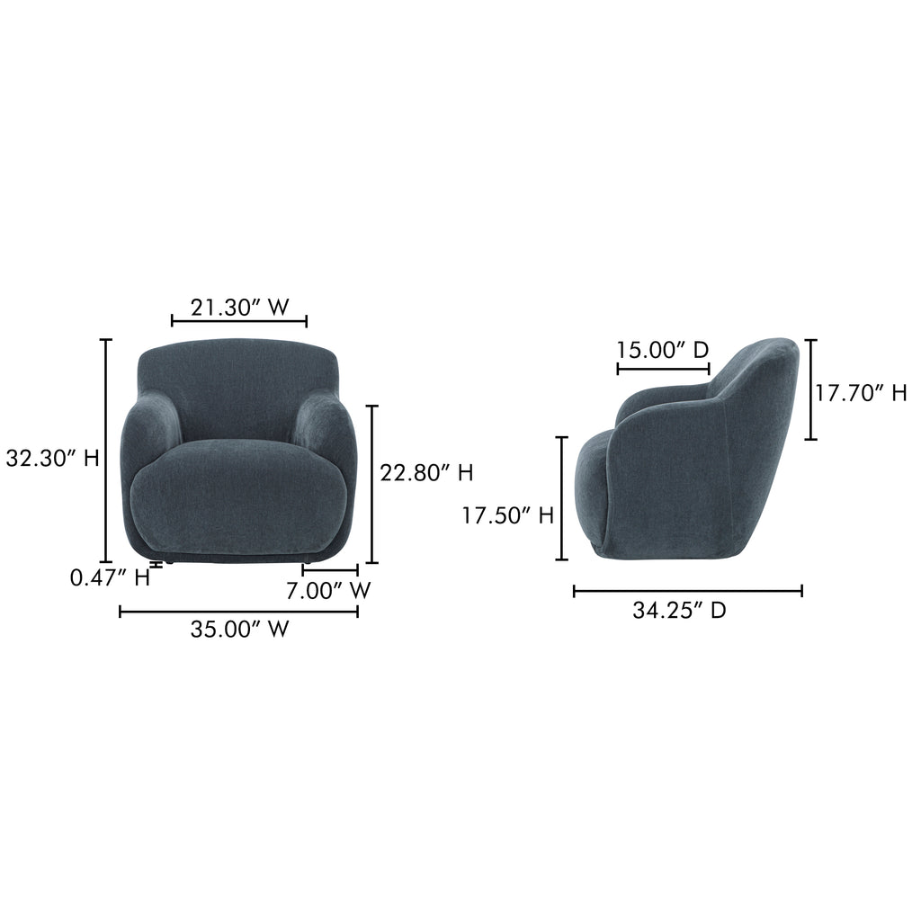 Stevie Lounge Chair Slate Blue