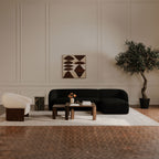 Faye Right Sectional Black Boucle