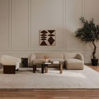 Faye Right Sectional Beige Boucle