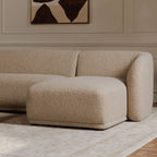 Faye Right Sectional Beige Boucle