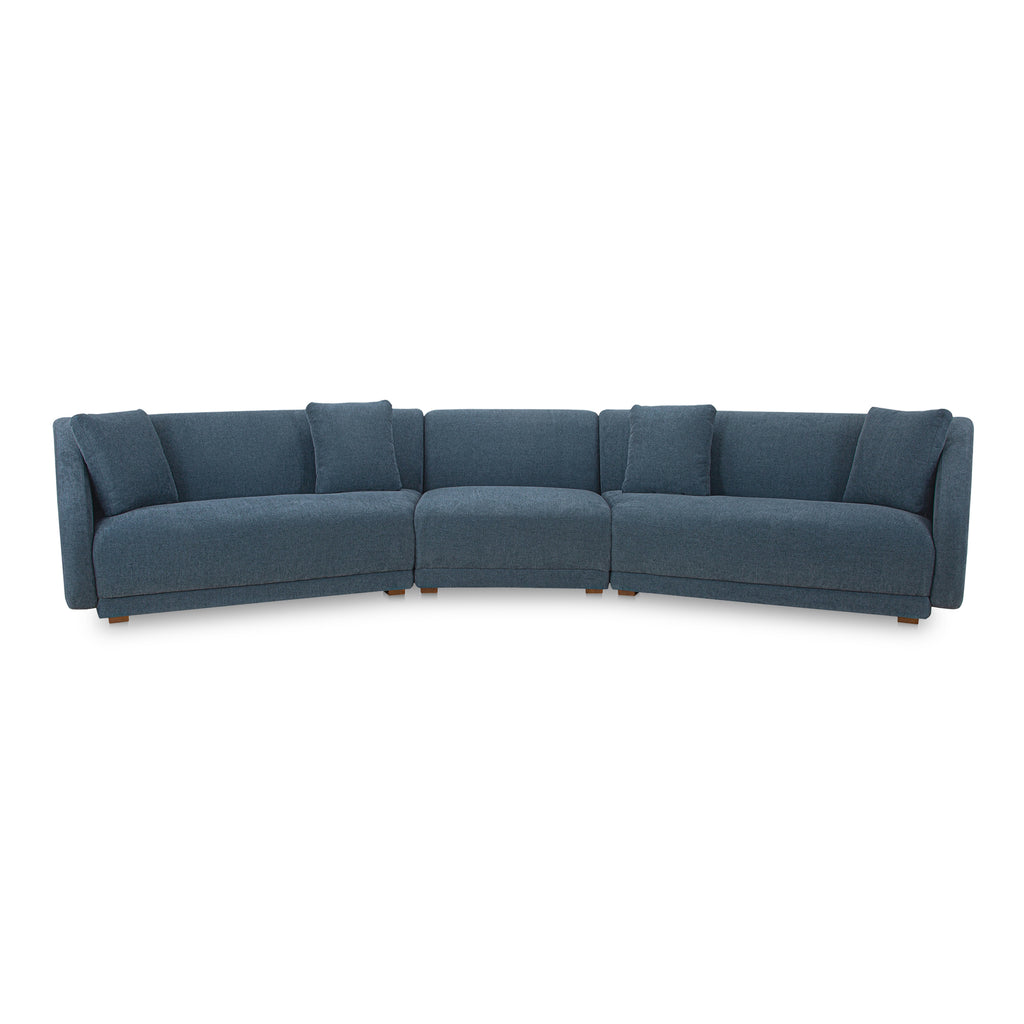 Fraser 3 Piece Modular Sectional with Slipper Deep Blue