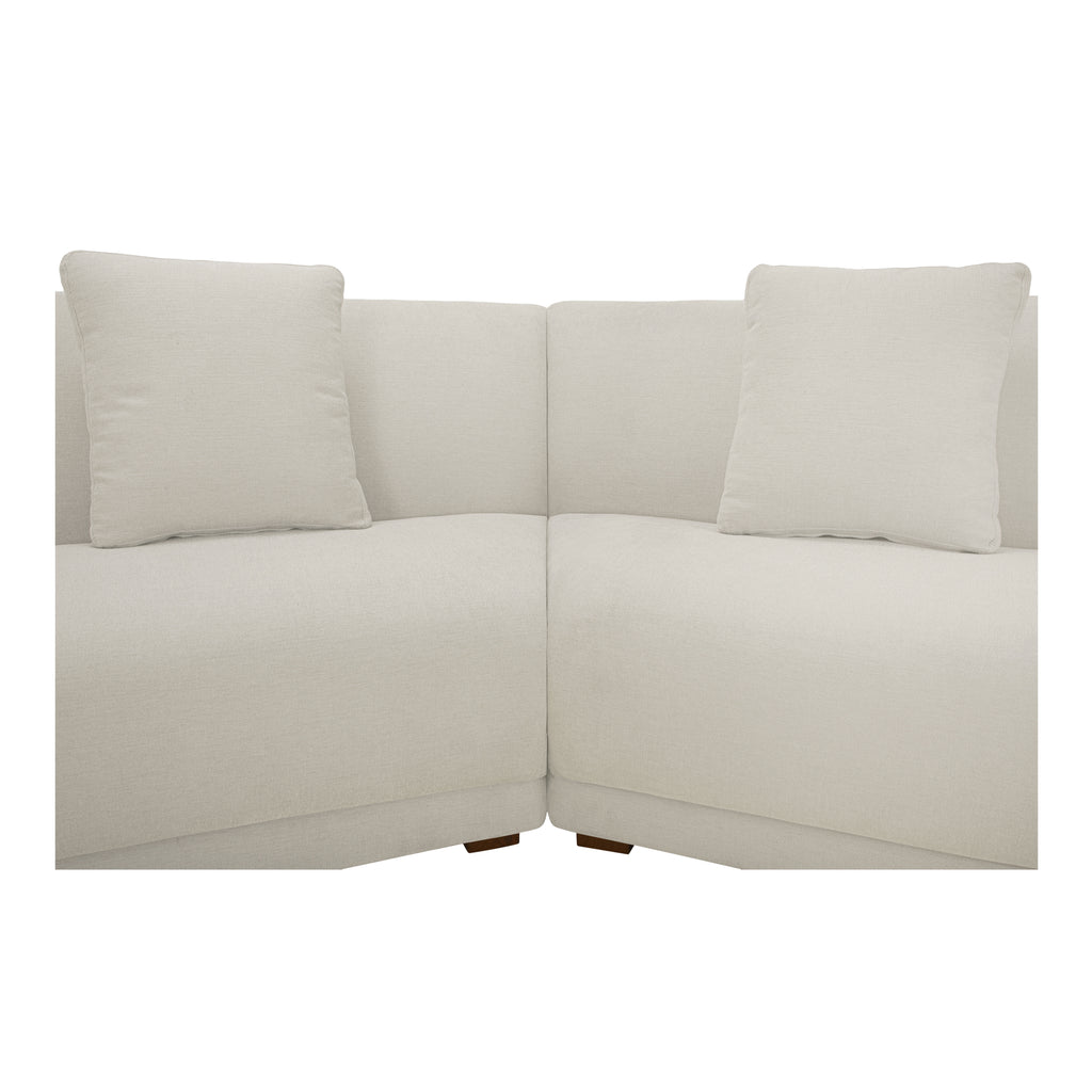 Fraser 3 Piece Modular Sectional with Wedge Slipper White