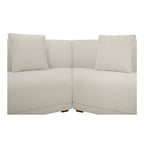 Fraser 3 Piece Modular Sectional with Wedge Slipper White