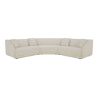 Fraser 3 Piece Modular Sectional with Wedge Slipper White