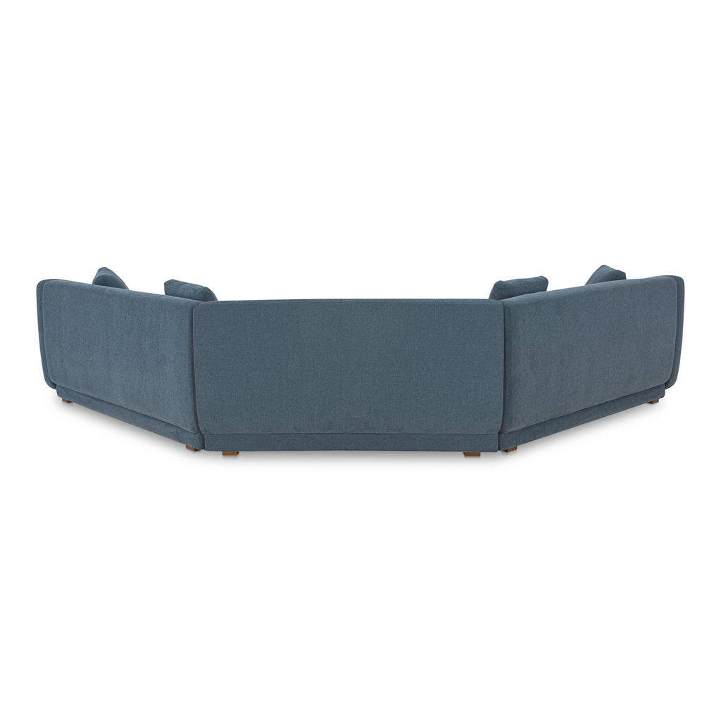 Fraser 3 Piece Modular Sectional with Wedge Slipper Deep Blue