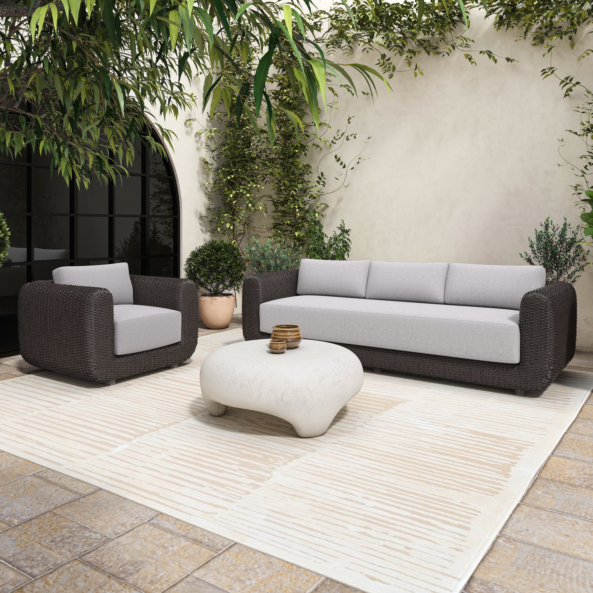 Soma Outdoor Accent Chair Dark Brown