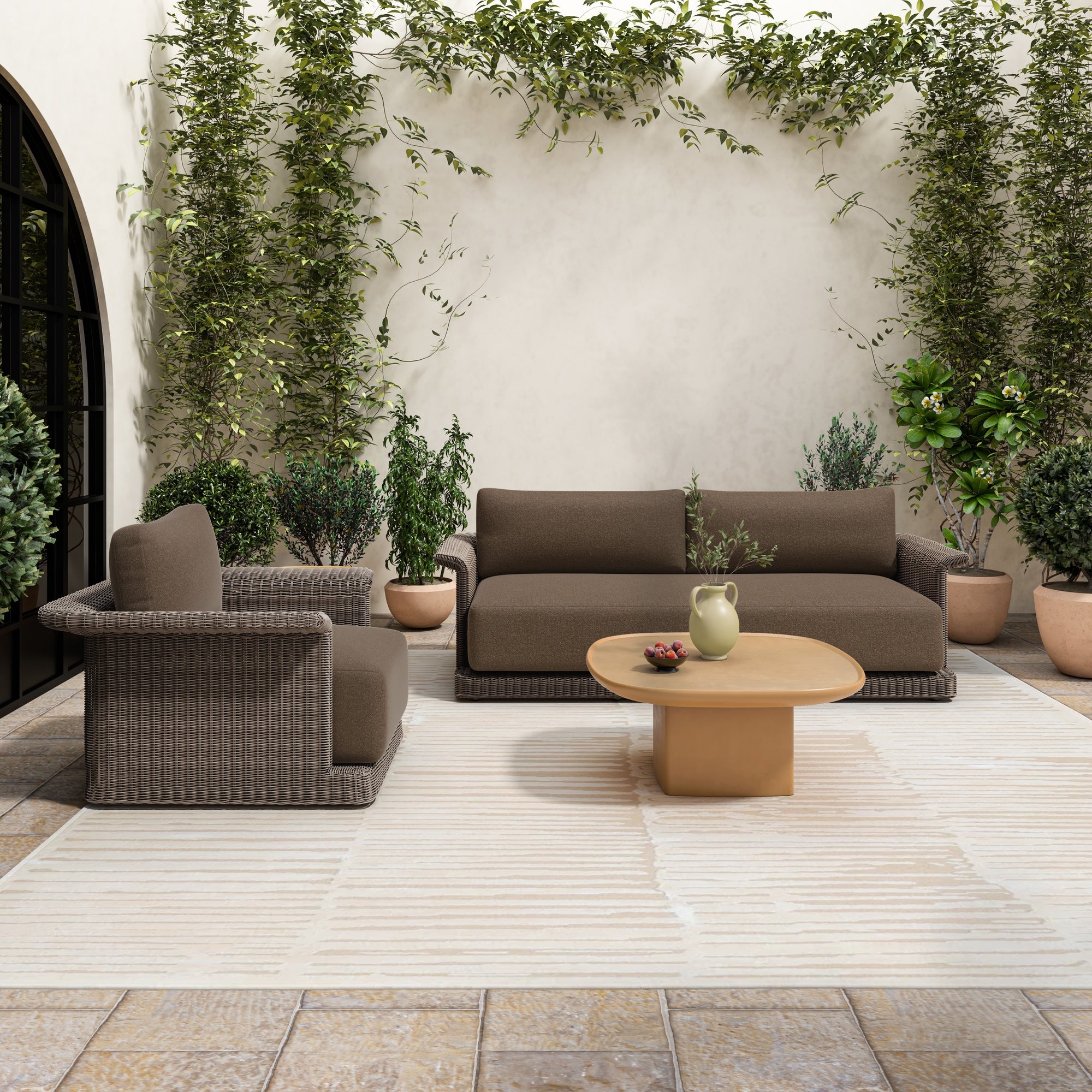 Meredith Outdoor Sofa Brown