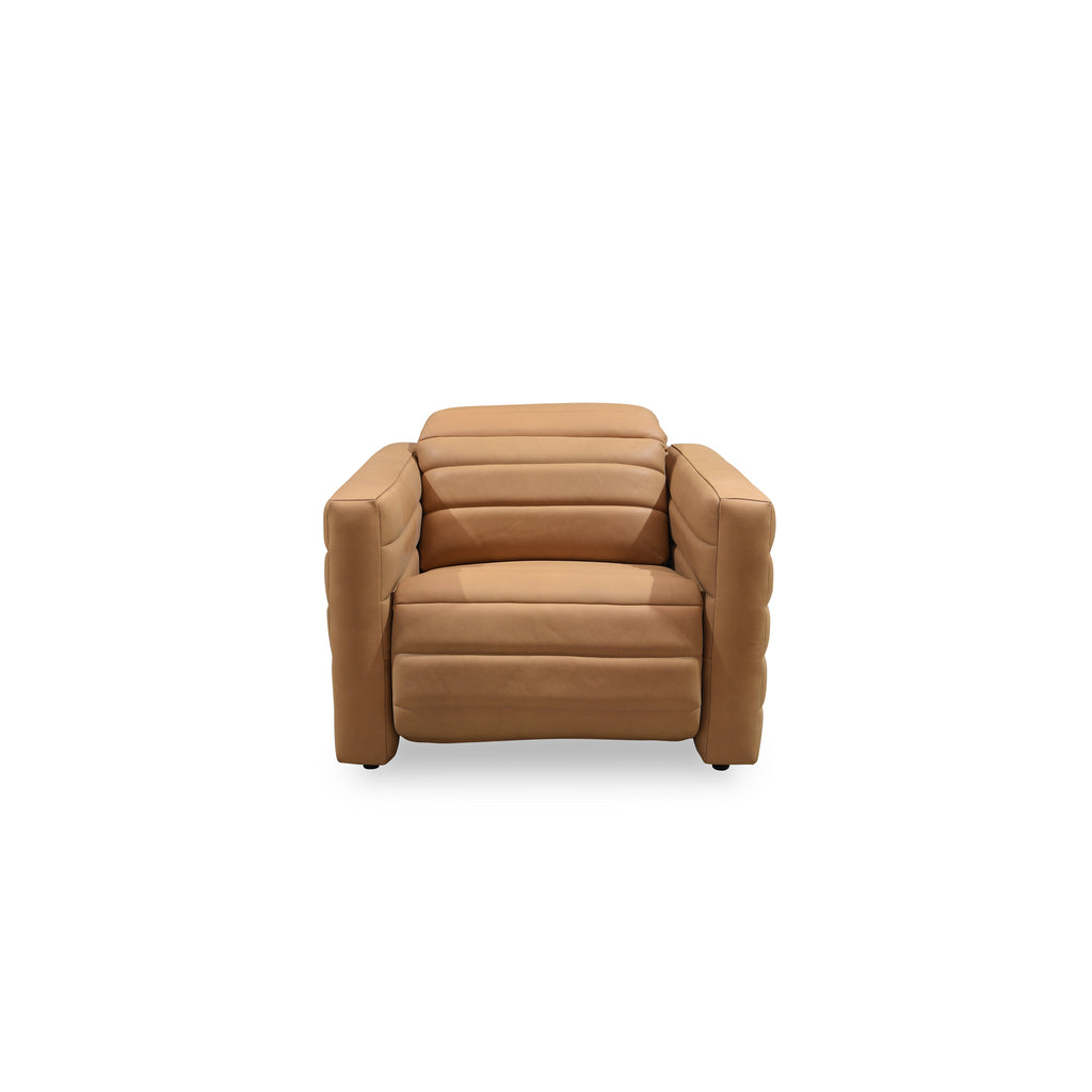 Juno Power Recliner Chair Tan Leather