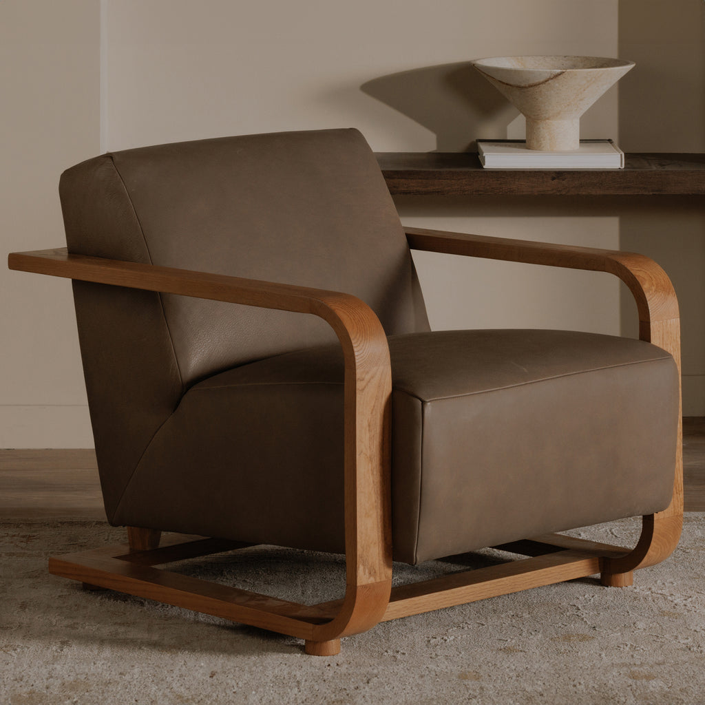 Eckersley Lounge Chair Cool Brown Leather