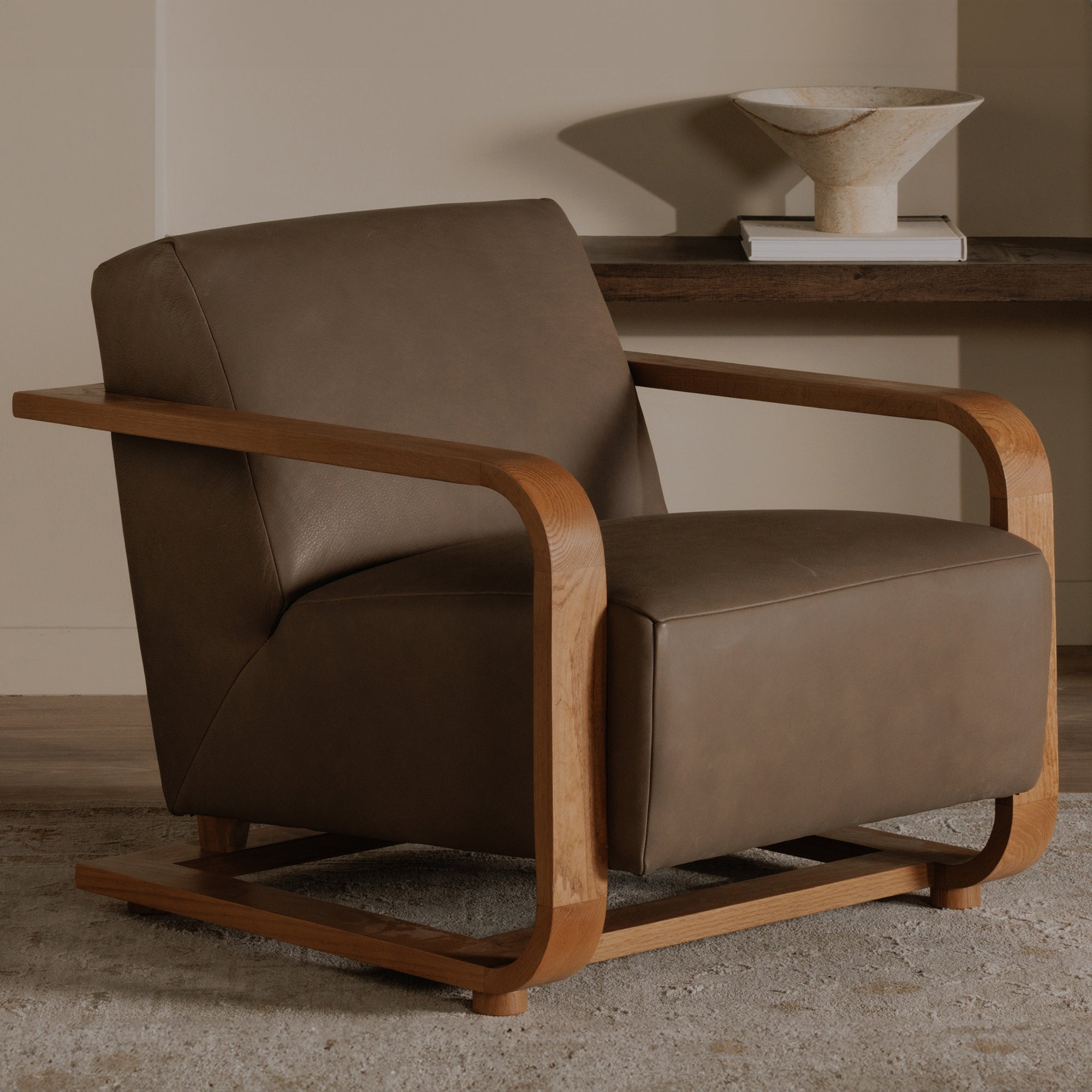 Eckersley Lounge Chair Cool Brown Leather