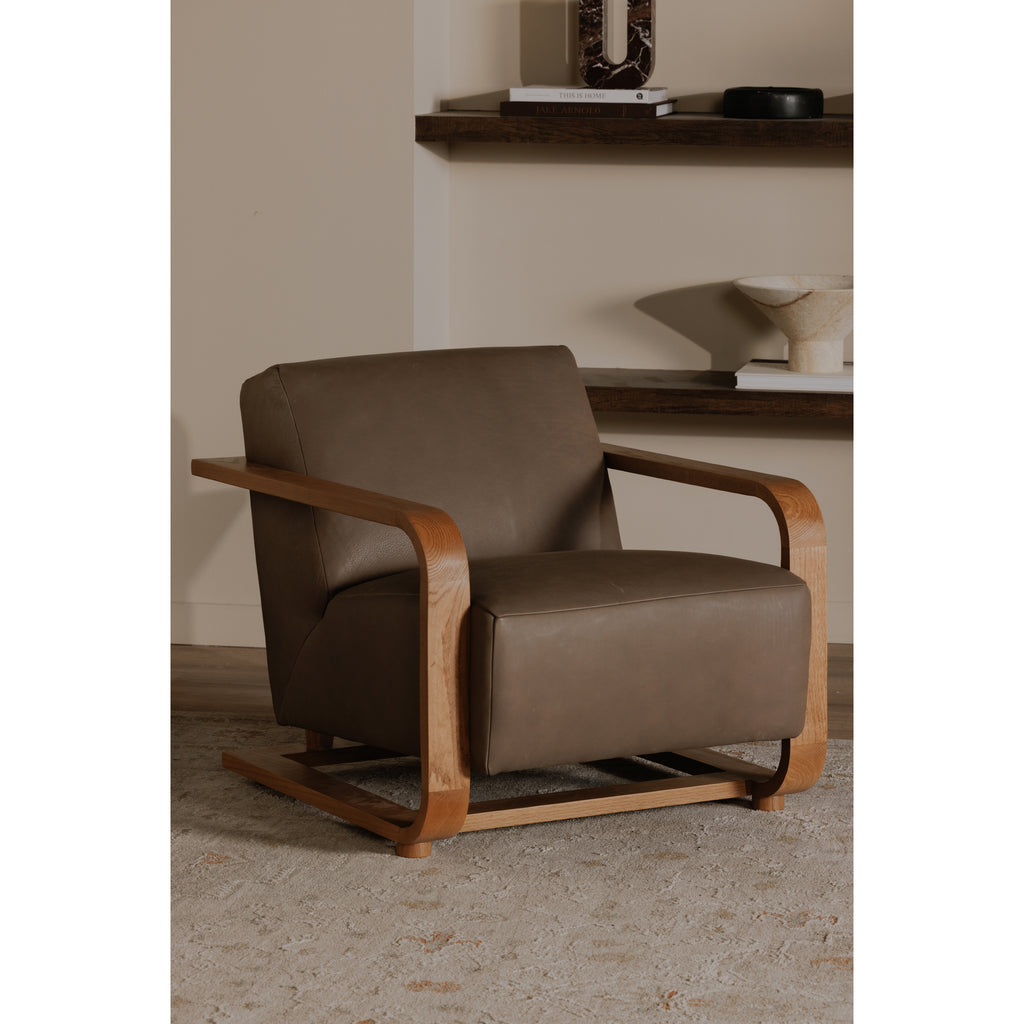 Eckersley Lounge Chair Cool Brown Leather