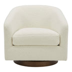 Oscy Swivel Chair Vegan Shearling White