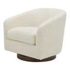 Oscy Swivel Chair Vegan Shearling White