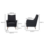 Fisher Armchair Wool Blend Charcoal