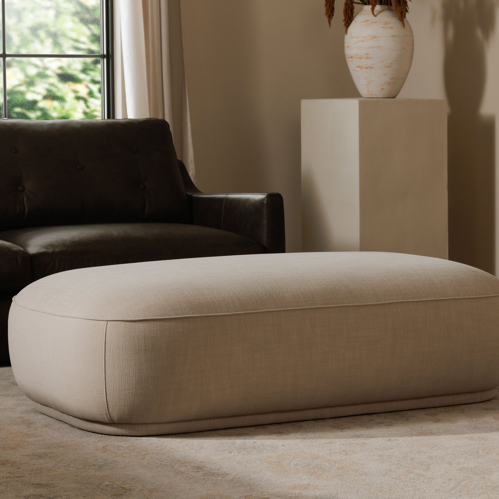 Marion Rectangular Ottoman Beige