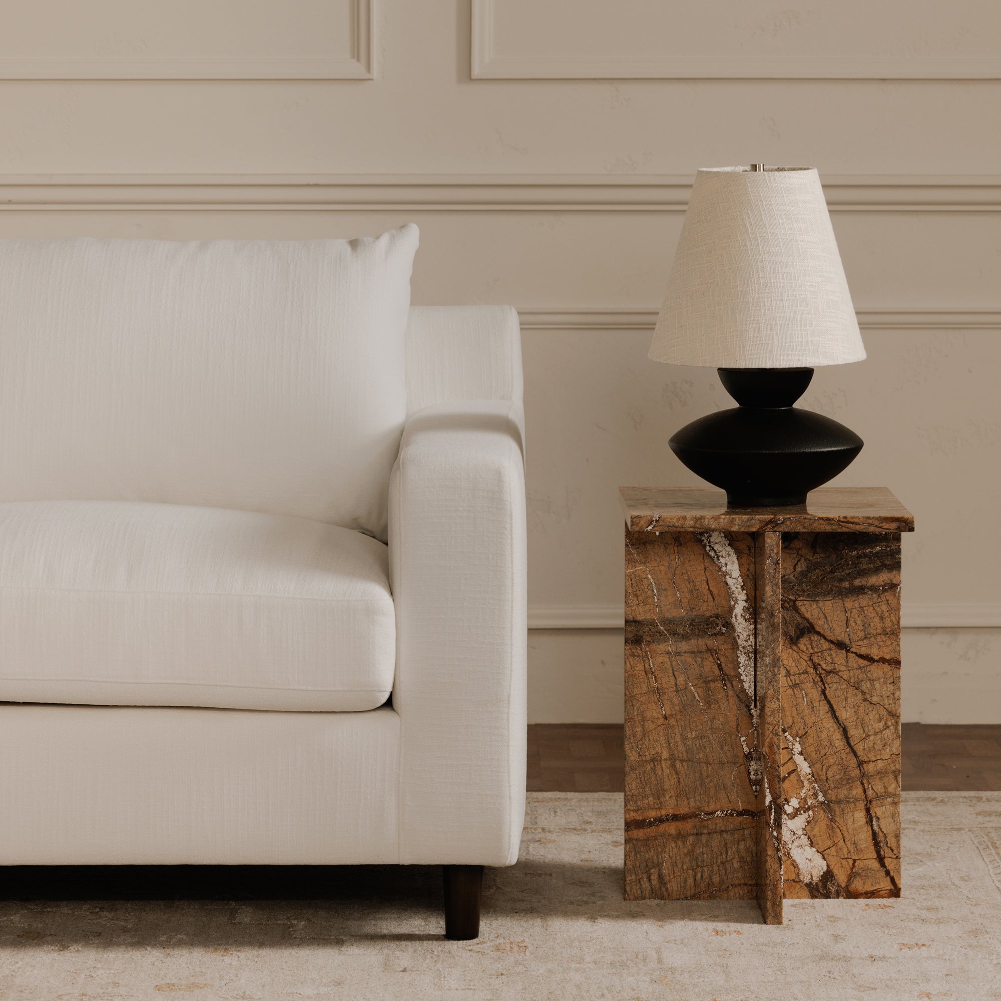Hutton Right Sectional White