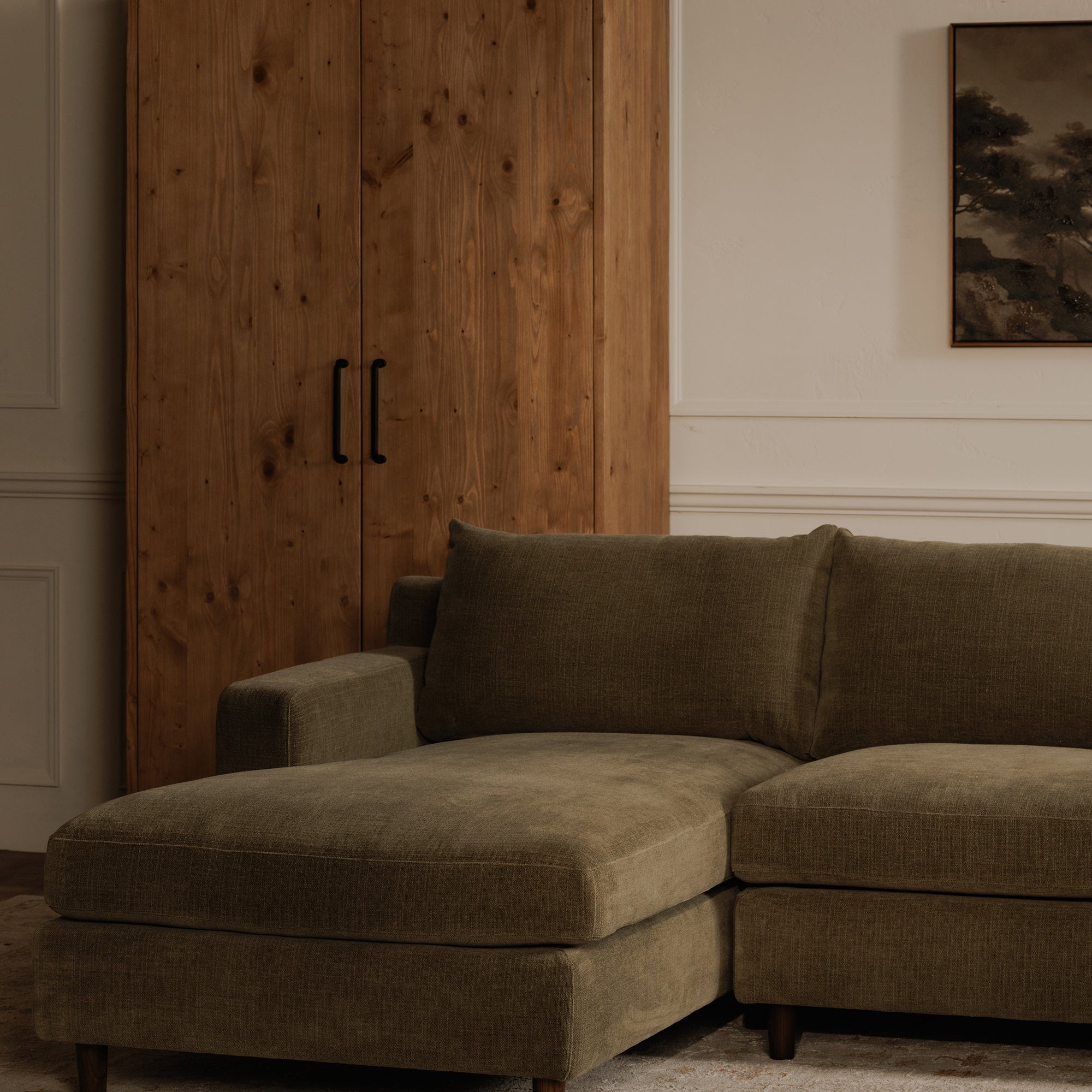 Hutton Left Sectional Olive
