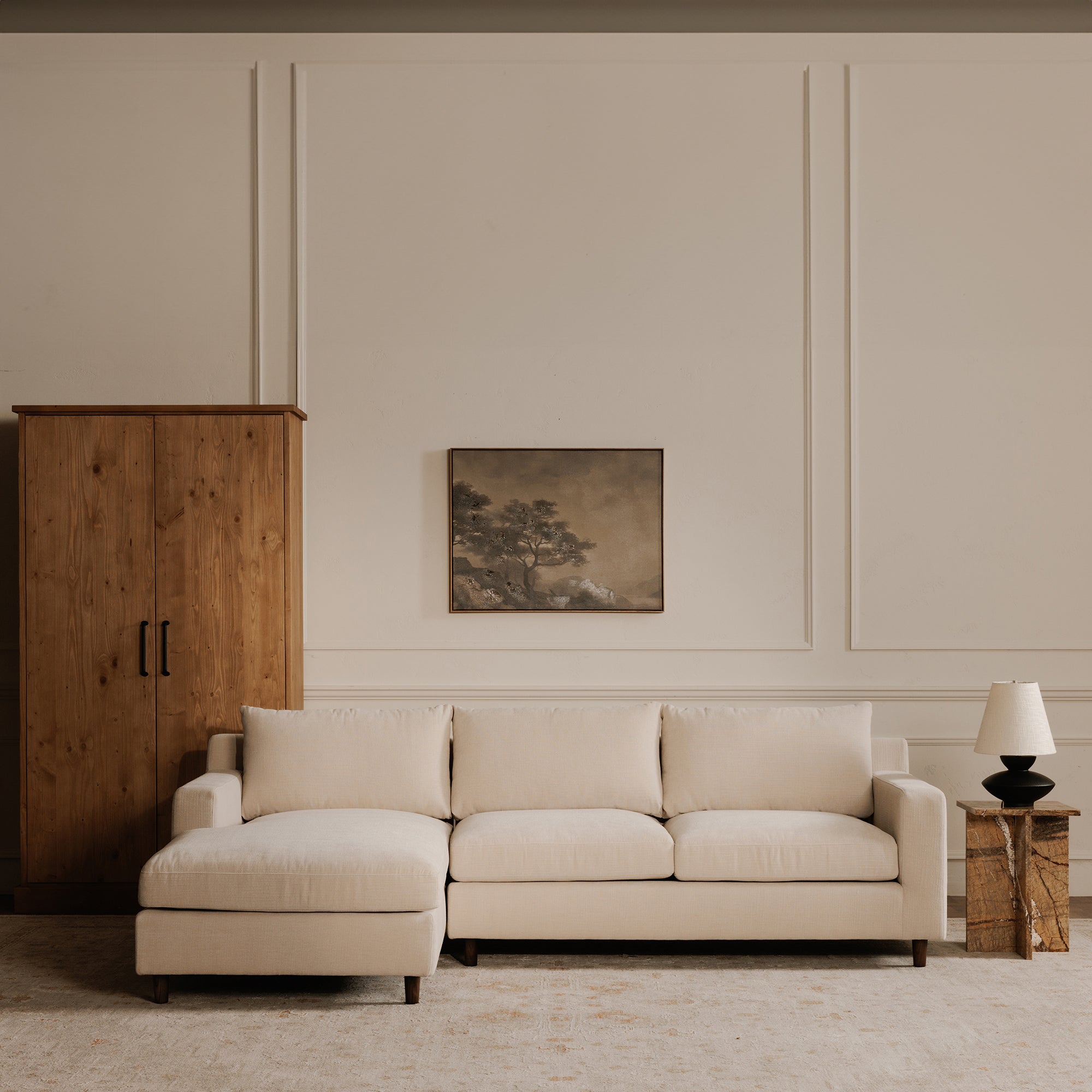 Hutton Left Sectional Beige