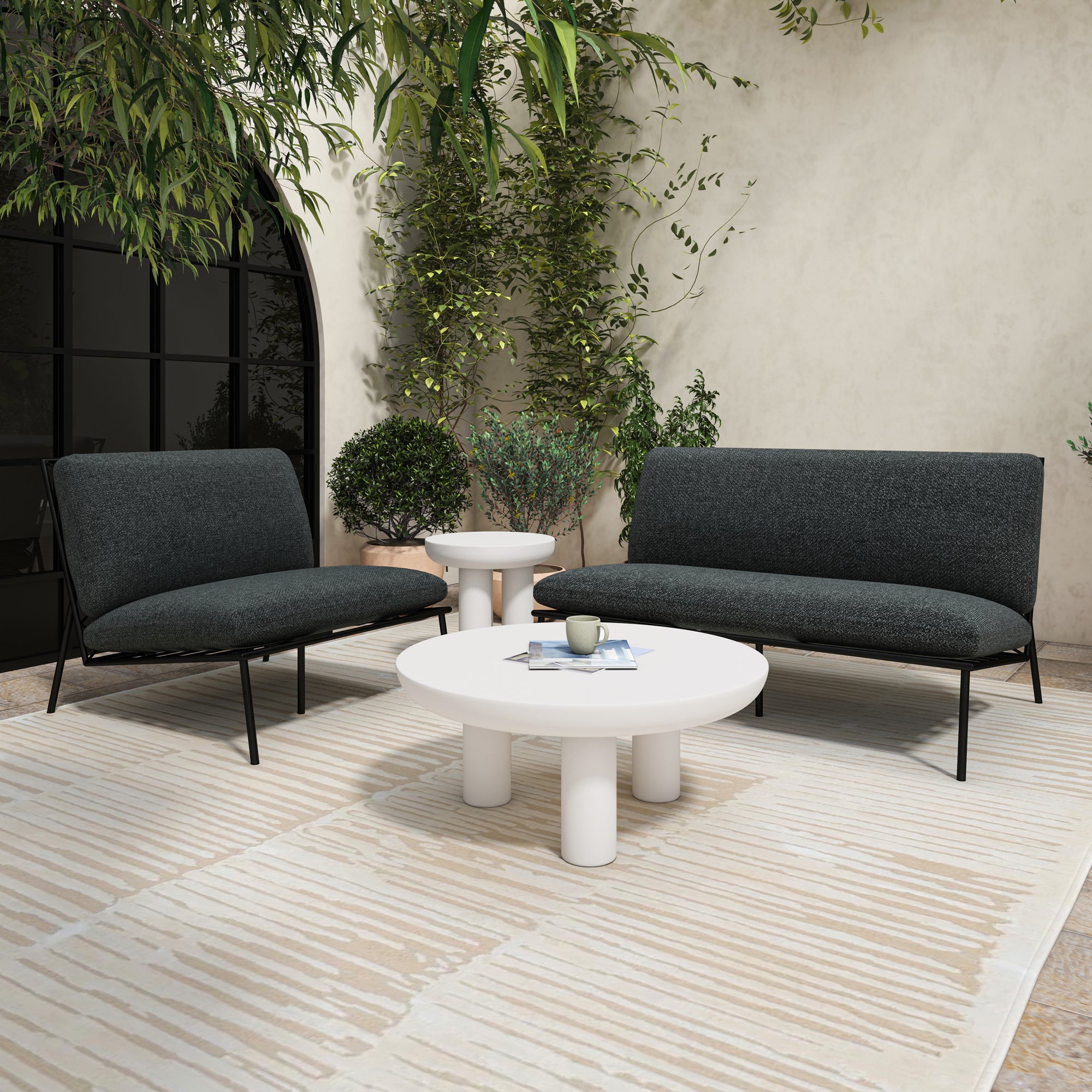 Salma Outdoor Accent Chair Speckled Charcoal