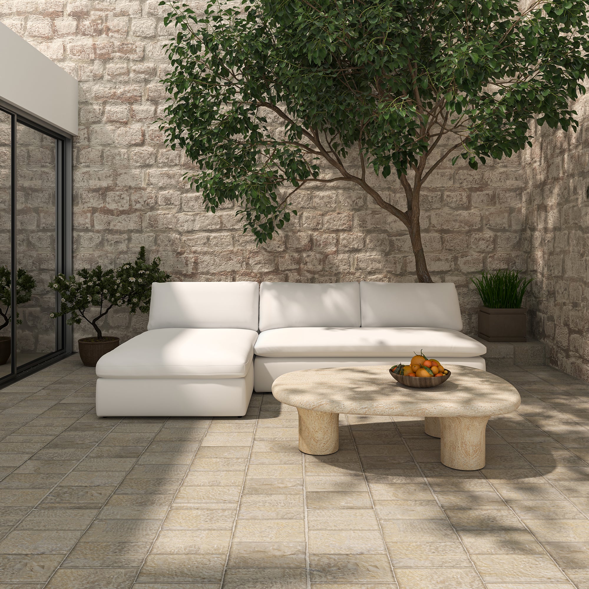 Miles Outdoor Chaise White