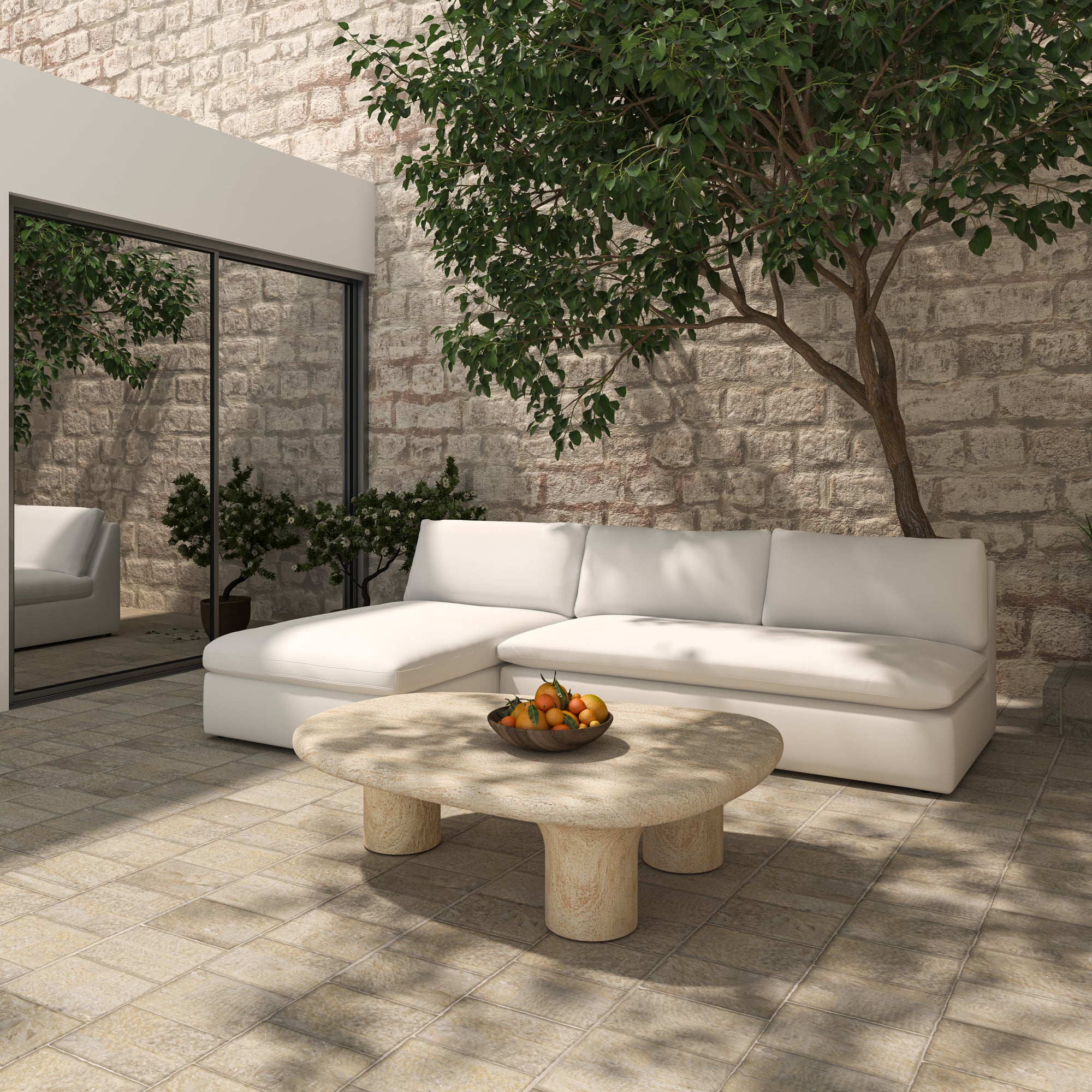 Miles Outdoor Modular 2 Piece White