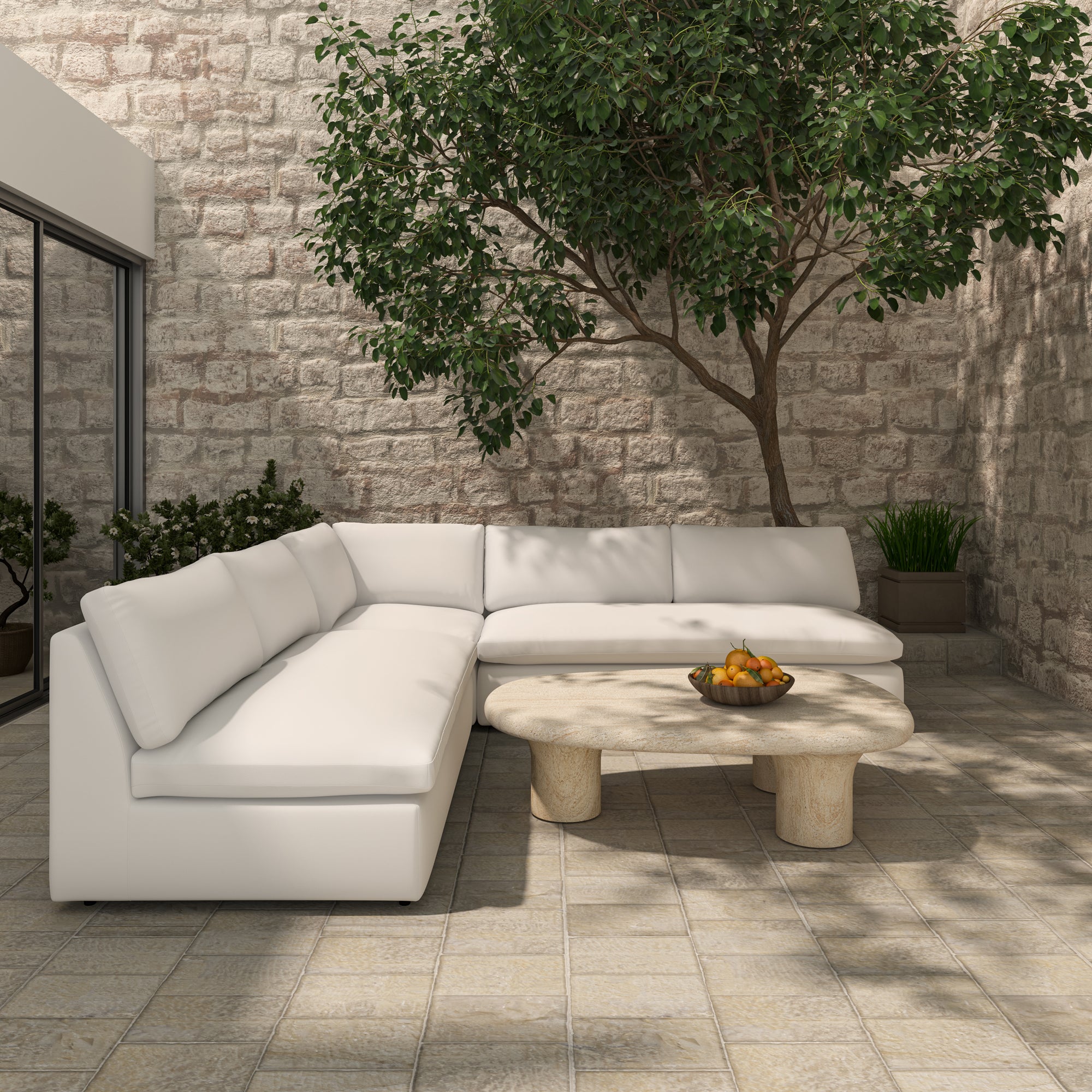 Miles Outdoor Modular 5 Piece White
