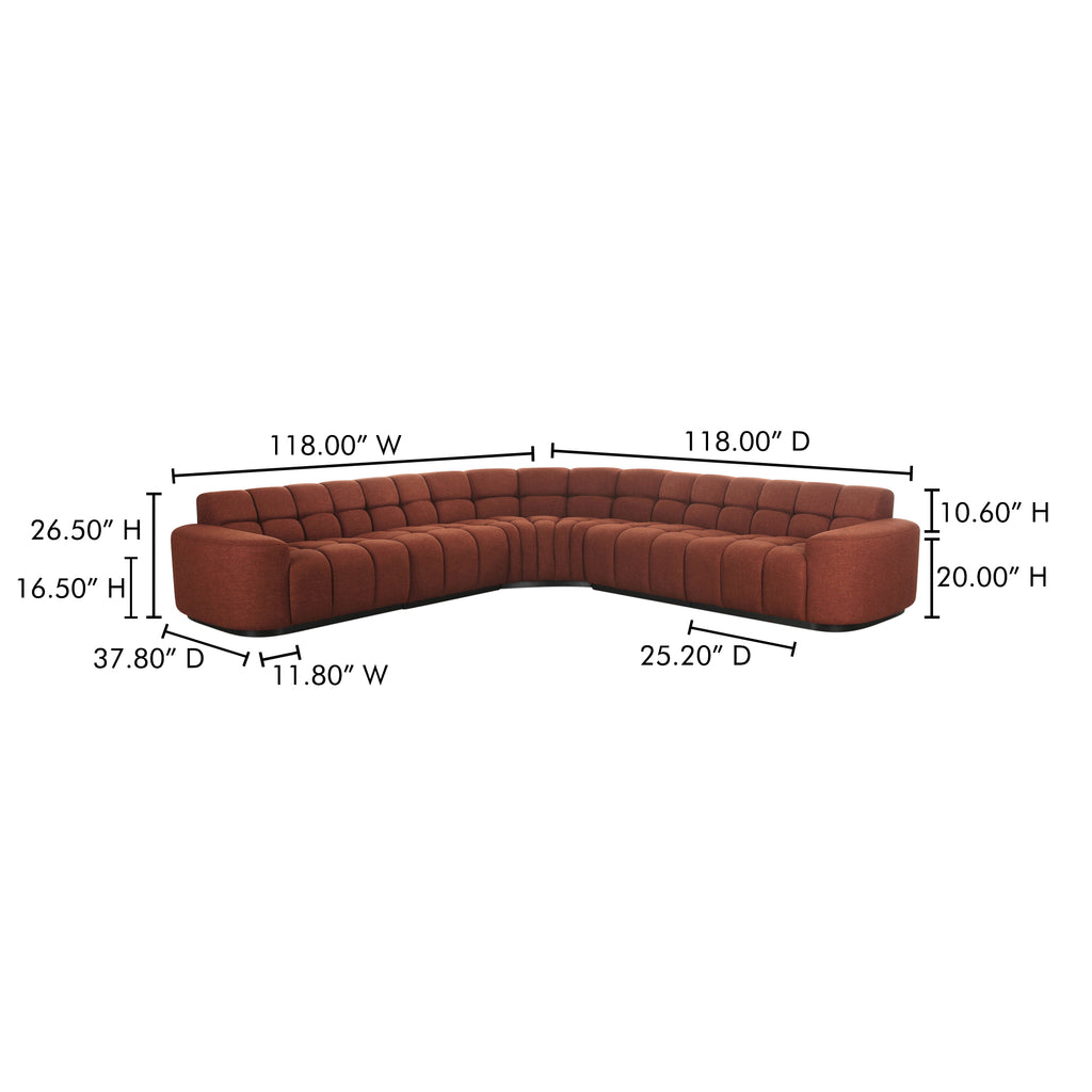 Roman L-Shaped Sectional Rust