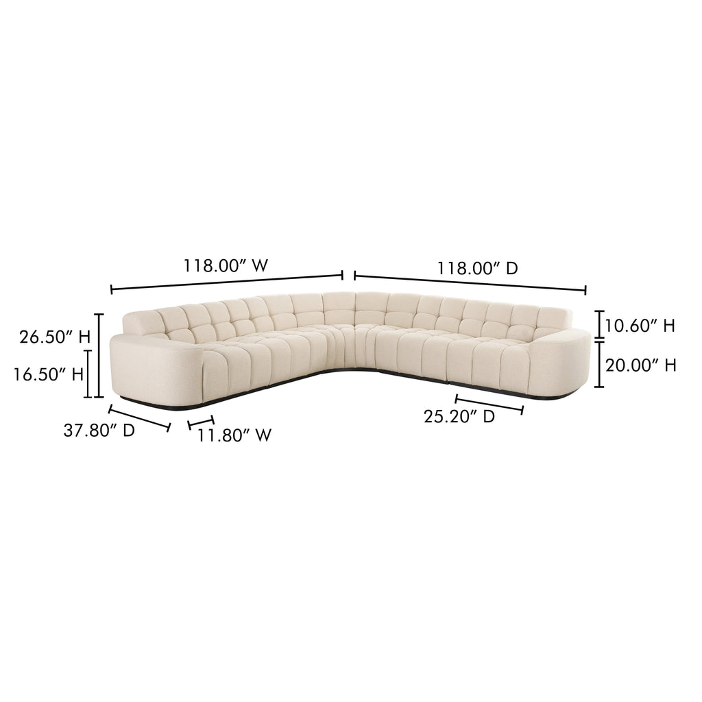Roman L-Shaped Sectional Oat