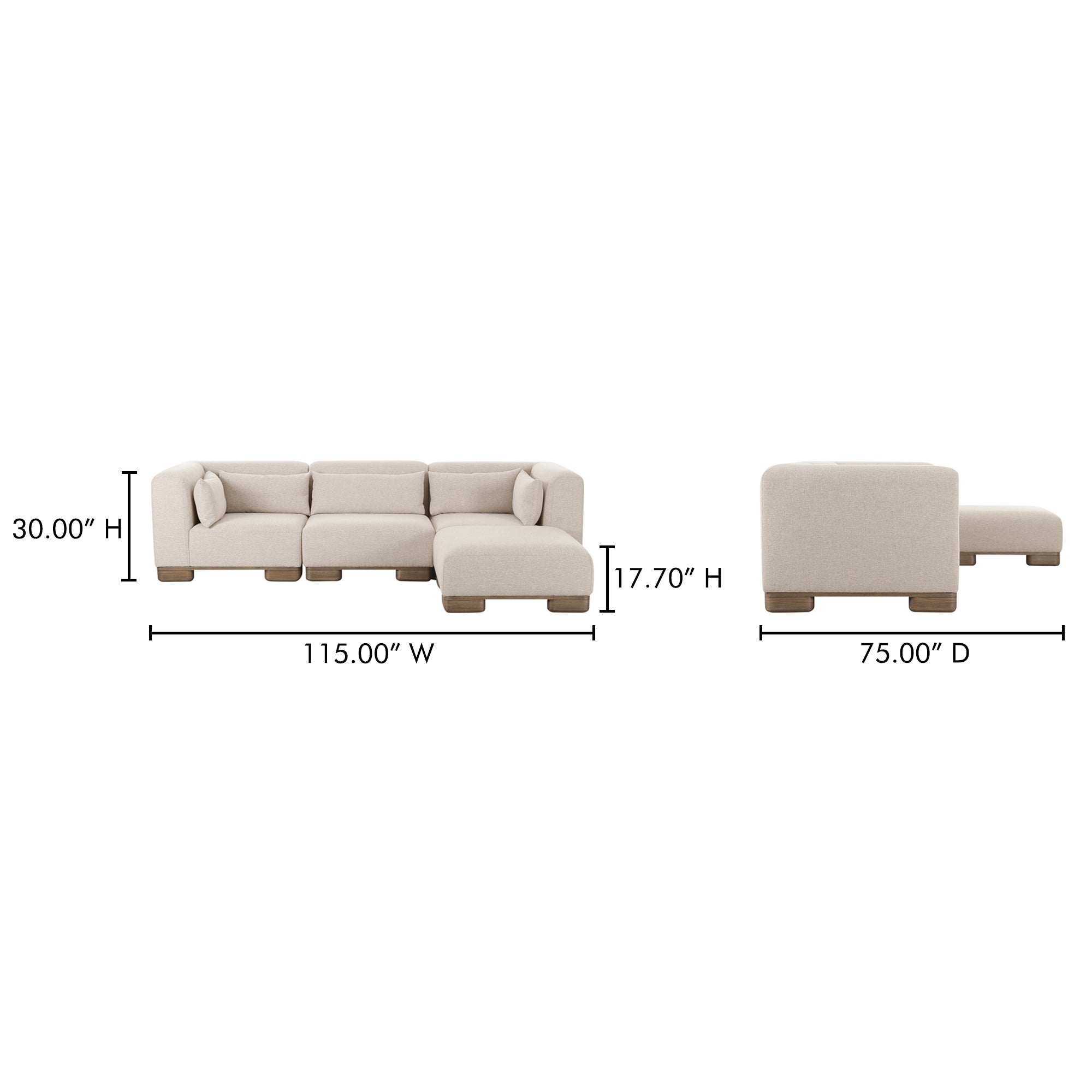 June Lounge Modular Sectional Oatmeal