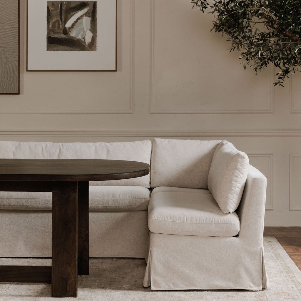 Fable Slipcover Dining Corner Chair Beige
