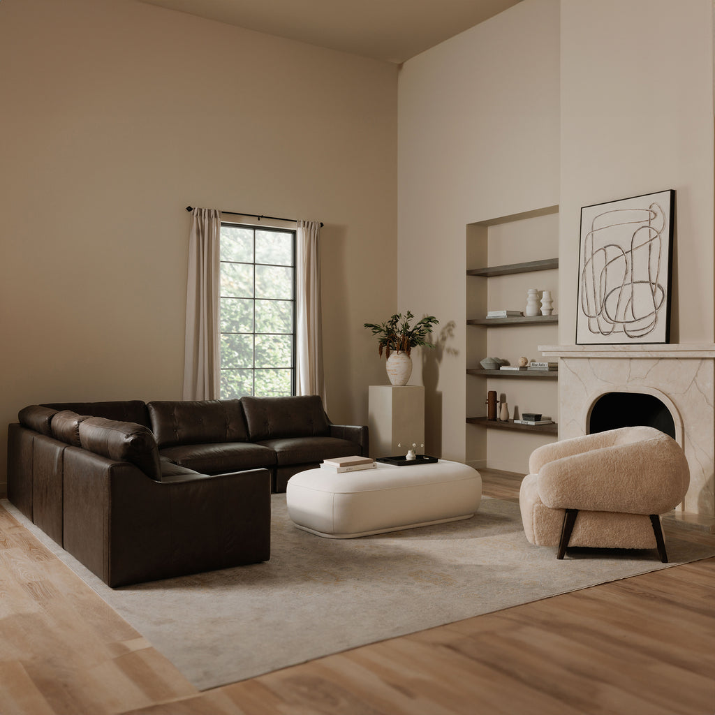 Devlin Lounge Chair Cream Faux Fur