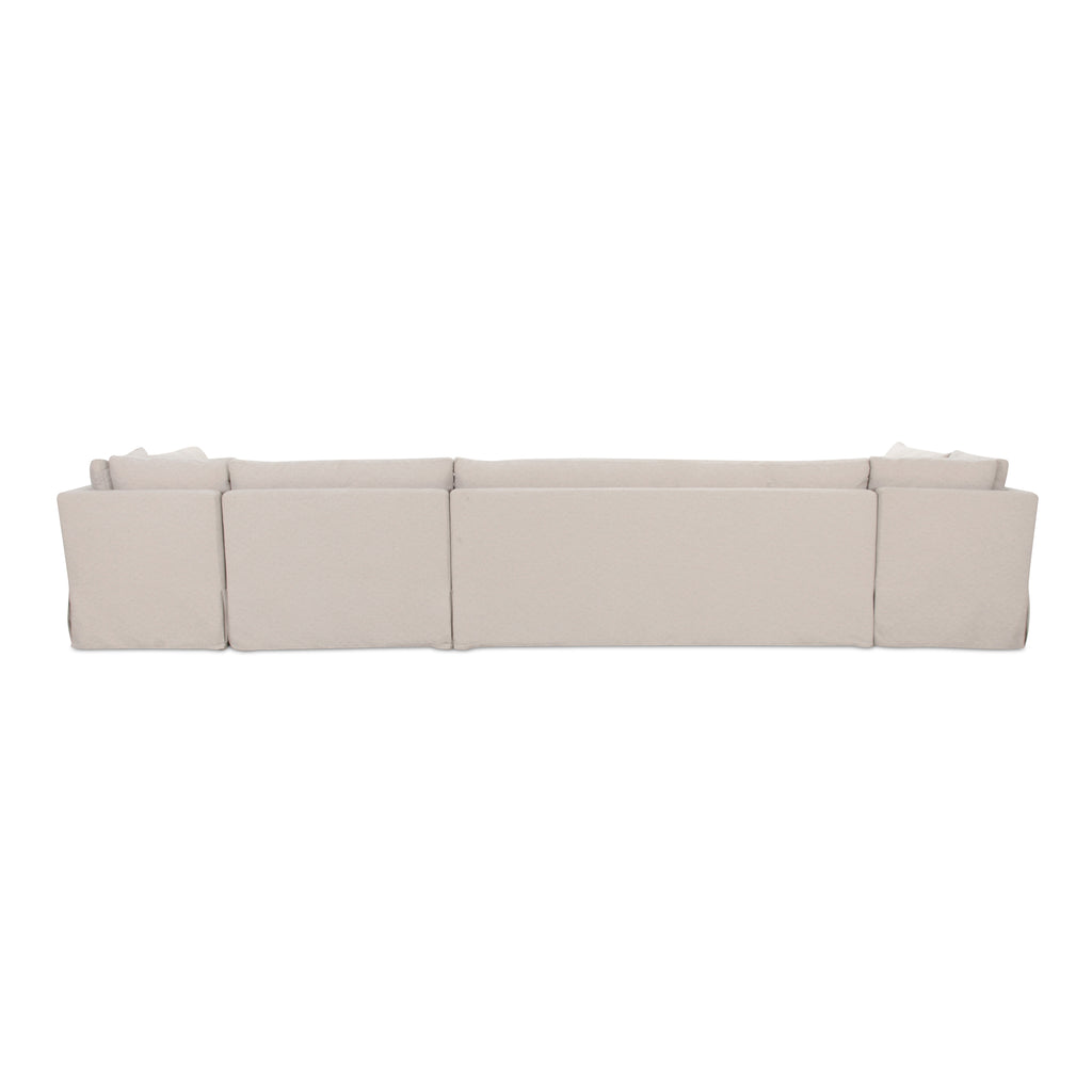 Fable Slipcover Dining Banquette U-Shape Beige 168 in.