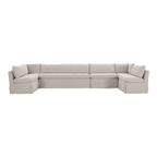 Fable Slipcover Dining Banquette U-Shape Beige 168 in.