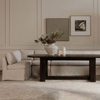 Fable Slipcover Dining Banquette L-Shape Beige 96 in.