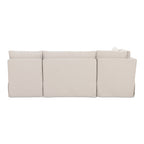 Fable Slipcover Dining Banquette L-Shape Beige 96 in.