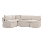 Fable Slipcover Dining Banquette L-Shape Beige 96 in.