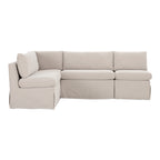 Fable Slipcover Dining Banquette L-Shape Beige 96 in.
