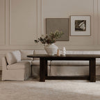 Fable Slipcover Dining Banquette L-Shape Beige 100.5 in.