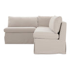 Fable Slipcover Dining Banquette L-Shape Beige 100.5 in.