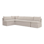 Fable Slipcover Dining Banquette L-Shape Beige 125.5 in.