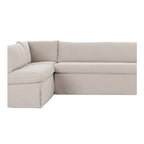 Fable Slipcover Dining Banquette L-Shape Beige 139.5 in.